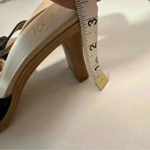 Y2K vintage denim floral block heel sandal  8 coastal cowgirl - Picture 7 of 7